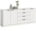 Livetastic Sideboard, Wei&szlig;, Kunststoff, 4 Schublade(n) Schubladen, 185x80x35 cm, FSC