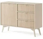 Masseno Kommode, Beige, Holzwerkstoff, 3 Schubladen, 106x80x38 cm, Wohnzimmer,