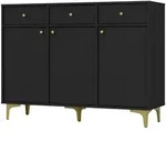 Masseno Kommode, Graphit, Holzwerkstoff, 3 Schubladen, 125x94x41 cm, Wohnzimmer,