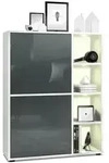 Vladon Highboard, Grau, Holzwerkstoff, 79x105.5x35.5 cm, Wohnzimmer, Kommoden &