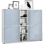 Vladon Highboard, Pastellblau, Holzwerkstoff, 130.5x105.5x35.5 cm, Wohnzimmer,