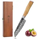 Wakoli Santokumesser, Braun, Holz, Metall, Echtholz, 24 cm, Kochen, K&uuml;chenmesser,