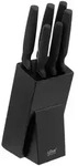5five Simply Smart Messerblock, Schwarz, Metall, 11.5x36x18.5 cm, Kochen,