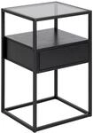 Mid.you Nachtschrank Actona Randolf, Schwarz, Metall, 1 Schublade(n) Schubladen,