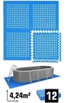 eyepower Poolmatten, Blau, Kunststoff, Quadratisch, 62x62 cm, Freizeit, Pools und