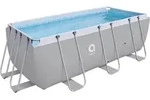 Avenli Aufstellpool, Grau, Metall, Uni, 7,020 L, Rechteckig, 200x99x400 cm,...