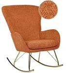 Beliani Schaukelsessel, Orange, Gold, Textil, 74x99x99 cm, Wohnzimmer, Sessel,