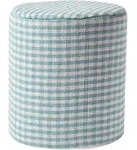 Homescapes Sitzpouf, Blau, Textil, Kariert, Rund, 40x42x40 cm, Wohnzimmer,...