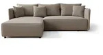 Fun M&ouml;bel Ecksofa, Hellbraun, Textil, Ottomane links, 245x185 cm, Wohnzimmer,...