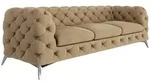 S-Style M&ouml;bel Chesterfield-Sofa, Beige, Textil, Echtholz,Buche, Birke,...