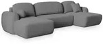 Masseno Wohnlandschaft, Grau, Kunststoff, 5-Sitzer, U-Form, 320x90x148 cm,