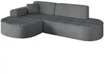 Altdecor Ecksofa, Dunkelgrau, Textil, 3-Sitzer, L-Form, 243x171 cm, Wohnzimmer,...