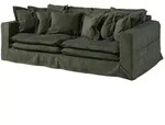 Massivmoebel24 Hussensofa, Gr&uuml;n, Textil, 3-Sitzer, 1 F&auml;cher, 236x76x138 cm,