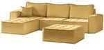 Fun M&ouml;bel Ecksofa, Gelb, Textil, Ottomane links, 292x192 cm, Wohnzimmer, Sofas...