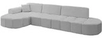 Altdecor Ecksofa, Hellgrau, Textil, 3-Sitzer, L-Form, 337x173 cm, Wohnzimmer,...