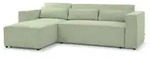 Fun M&ouml;bel Ecksofa, Hellgr&uuml;n, Textil, Ottomane links, 260x173 cm, Wohnzimmer,...