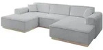 Altdecor Wohnlandschaft, Hellgrau, Textil, 4-Sitzer, 301x80x165 cm, Wohnzimmer,...