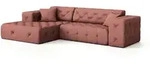 Fun M&ouml;bel Ecksofa, Rosa, Textil, Ottomane links, 266x171 cm, Wohnzimmer, Sofas &