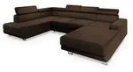 Masseno Wohnlandschaft, Braun, Metall, 5-Sitzer, U-Form, 335x89x190 cm, Wohnzimmer,