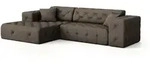 Fun M&ouml;bel Ecksofa, Braun, Textil, Ottomane links, 266x171 cm, Wohnzimmer, Sofas &