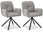 Homestyle4u Armlehnenstuhl, Anthrazit, Textil, 58x88x60 cm, Esszimmer, St&uuml;hle,