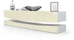 Vladon Lowboard, Creme, Holzwerkstoff, 178x48x39 cm, Wohnzimmer, Wohnw&auml;nde,