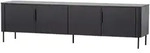 Livetastic Lowboard Gunnar, Schwarz, Metall, Kiefer, 2 F&auml;cher, 200x56x44 cm,