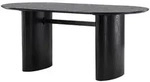 Livetastic Esstisch, Schwarz, Holzwerkstoff, furniert, rechteckig, Rundrohr,
