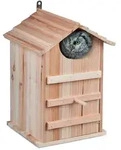 Relaxdays Nistkasten, Hellbraun, Holz, Metall, 25x38.5x28 cm, Gartenzubeh&ouml;r,