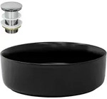 Ml-Design Waschbecken, Schwarz, Keramik, 33x12x36 cm, Badezimmer, Waschbecken &
