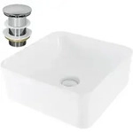 LuxeBath Waschbecken, Wei&szlig;, Keramik, 39x15x39 cm, Badezimmer, Waschbecken &