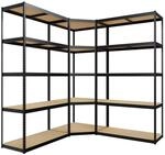 CLP Regalsystem, Schwarz, Metall, 160x180x160 cm, Freizeit, Heimwerken,...
