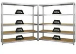Proregal Schwerlastregal, Silber, Metall, Rechteckig, 360x180x45 cm, Freizeit,