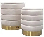 Lookway Pouf-Set, Beige, Textil, 40x45x40 cm, Wohnzimmer, Hocker, Poufs