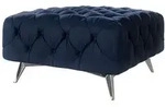 S-Style Hocker, Dunkelblau, Metall, Echtholz,Buche, Birke, 1-Sitzer, F&uuml;llung: