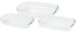 Excellent Houseware Auflaufformen, Transparent, Glas, 24x7x39 cm, Kochen,