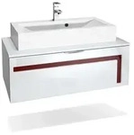 Vladon Waschbeckenunterschrank, Bordeaux, Holzwerkstoff, 96x36x51 cm,...