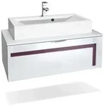 Vladon Waschbeckenunterschrank, Brombeere, Holzwerkstoff, 96x36x51 cm,...