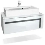 Vladon Waschbeckenunterschrank, Grau, Holzwerkstoff, 96x36x51 cm, Badezimmer,