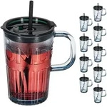 Relaxdays Trinkglas, Grau, Glas, Kunststoff, Essen & Trinken, Gl&auml;ser, Gl&auml;ser-Sets