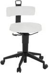 Mid.you B&uuml;rohocker, Wei&szlig;, Leder, Lederlook, Drehkreuz, 40x74-86x46 cm,