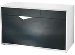 Vladon Schuhschrank, Schwarz Hochglanz, Holzwerkstoff, 85x50x33 cm, Garderobe,