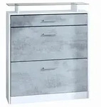 Vladon Schuhschrank, Hellgrau, Holzwerkstoff, 89x104x23 cm, Garderobe,