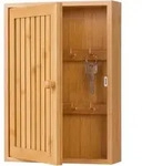 Relaxdays Schl&uuml;sselkasten, Braun, Holz, Metall, 19.5x27x6 cm, Garderobe,