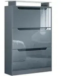 Vladon Schuhschrank, Grau, Holzwerkstoff, 89x128x23 cm, Garderobe,...