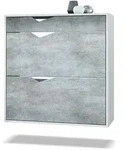 Vladon Schuhschrank, Graubraun, Holzwerkstoff, 85x87x33 cm, Garderobe,