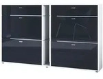 Vladon Schuhschrank, Schwarz Hochglanz, Holzwerkstoff, 155.5x95x28 cm,...