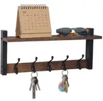Relaxdays Schl&uuml;sselbrett, Mehrfarbig, Holzwerkstoff, Metall, 43.5x19x11.5 cm,