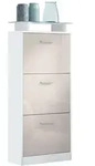 Vladon Schuhschrank, Sand, Holzwerkstoff, 46x128x23 cm, Garderobe,...