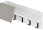 Livetastic Wandgarderobe, Wei&szlig;, Mokka, Metall, Holzwerkstoff, 74x26x15.7 cm,
